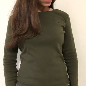 🌞Tommy Hilfiger Long Sleeve Top- Dark Green